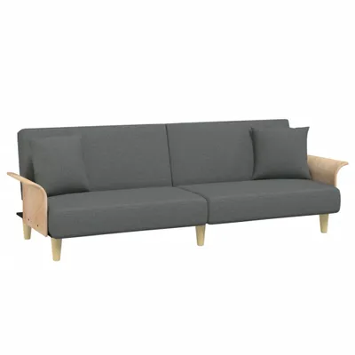 Produktbild von Schlafsofa mit Armlehnen Dunkelgrau Stoff