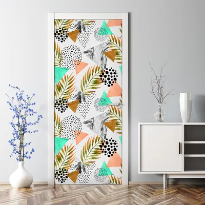 Produktbild von Dekorative Türposter selbstklebend Wandaufkleber Türaufkleber Abstrakte exotische 85 x 200 cm