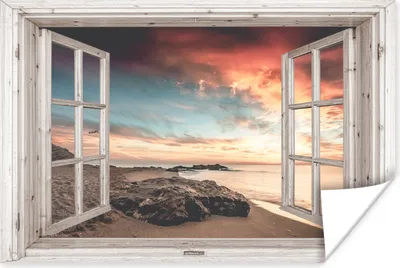 Produktbild von MuchoWow® Poster Aussicht - Strand - Meer 90x60 cm - Schlafzimmer