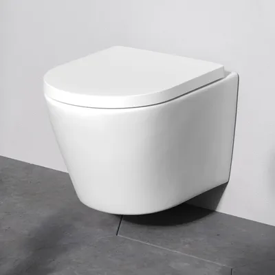 Produktbild von AM.PM Hänge-WCs, WC, Toilette, hänge WC spülrandlos, hänge WC, WC spülrandlos, Wand WC, WC-Becken inkl. WC-Sitz mit Softclose-Absenkautomatik