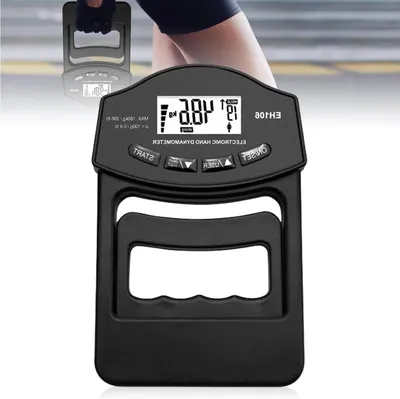 Productafbeelding van Digitale handkrachtmeter - Grijpkrachtmeter Krachttester - Sporttraining Meten - Hoge Nauwkeurigheid Sensor - 180 kg - Zwart