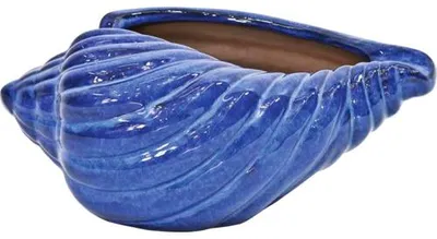 Produktbild von Pflanztopf Lafiora Muschel Keramik 31,5 x 20 x 13,5 cm blau