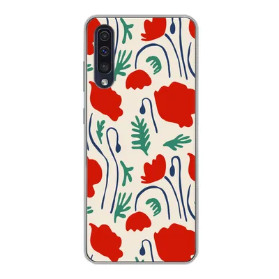 Produktbild von MuchoWow® Handyhülle Schutzhülle Hülle für Samsung Galaxy A30s Blumen - Rose - Muster Silikon Softcase Handy Hülle - Karteninhaber