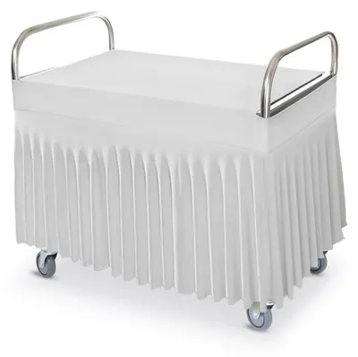 Produktbild von Tischdecke, Tischbezug für kellnerwagen 85cm mit skirting und volant Weiß