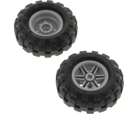 Obrázek produktu pro 2x kolo Lego Technic 56x26 černé Ráfek 30.4x20 nový-světle šedý 55976 56145c02