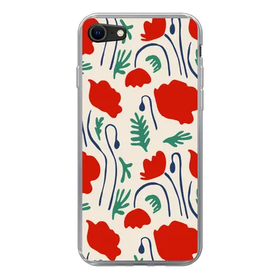 Produktbild von MuchoWow® Handyhülle Schutzhülle Hülle für iPhone SE 2022 Blumen - Rose - Muster Silikon Softcase Handy Hülle - Schutzhülle