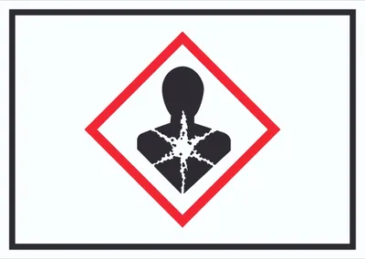 Produktbild von Schild Gesundheitsgefahr Symbol Sensibilisierung der Atemwege A5 (148x210mm)
