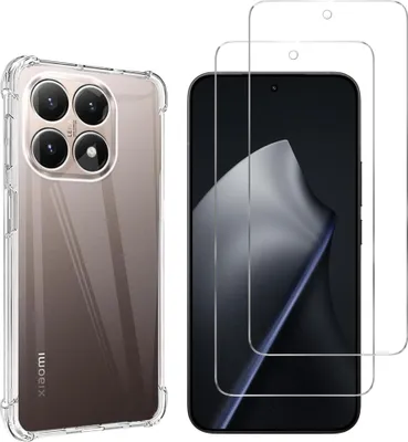 Produktbild von Stoßfeste Hülle für Xiaomi 15T und 2 Displayschutzfolien aus gehärtetem Glas Phonillico®