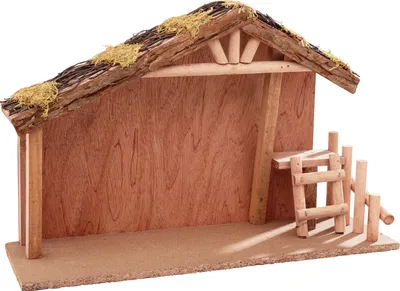 Produktbild von VBS Krippe Damaskus 40x13x26 cm Weihnachtsdeko Krippenstall Modellbau