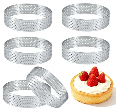 Backringe-Set, 6 Stück, Ø 8 cm, Edelstahl, für Tartelettes und Muffins