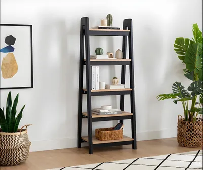 Immagine prodotto di Libreria nero-marrone Scaffale a parete di design Supporto per archiviazione per ufficio