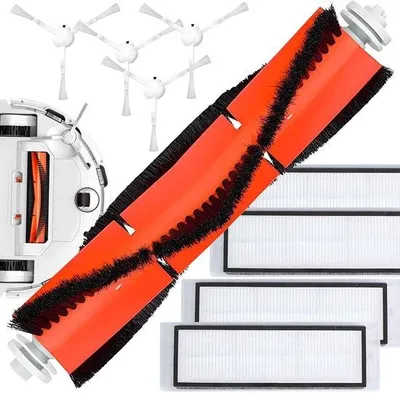 Produktbild von Robotstofsaugerasatz - Reinigungsschwamm - Seitenbürsten - HEPA-Filter - Waschbarer Filter - Kompatibel mit Xiaomi Robot - Staubsaugerasatz