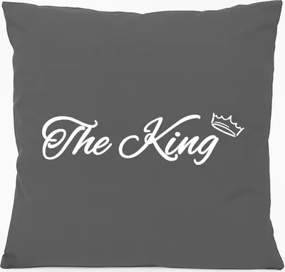Produktbild von Huuraa Kissen The King Krone 40x40cm mit Füllung Steel Grey Baumwolle Dekokissen Geschenkidee