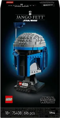 Productafbeelding van LEGO Star Wars 75408 Jango Fett Helm - Mandalorian bouwpakket voor volwassenen - Model met standaard, naamplaatje en verstelbare antenne - Cadeau voor fans van Star Wars: De Aanvallen van de Klonen