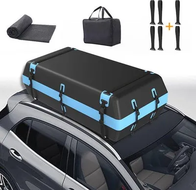 Productafbeelding van Famanu dakbox 21 m³ - Waterdichte dakkoffer voor auto's en vrachtwagens - XXL ruimte met antislipmat