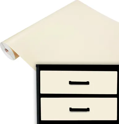 Produktbild von Klebefolie Möbel 45x100 cm - Hellbeige Matt - Selbstklebende Möbelfolie in modernen Unifarben - Klebefolie vielseitig einsetzbar für kreative Möbelgestaltung und Upcycling