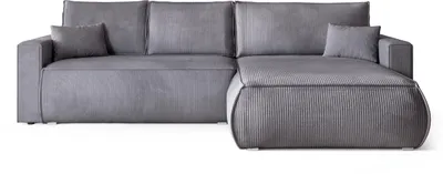 Produktbild von BroMARKT Ecksofa HAVANA Schlaffunktion Bettkasten L-Form 120x236 cm Hellgrau