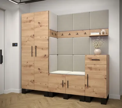 Obrázek produktu pro Předsíňová sestava RUMIE 1 - dub artisan, béžové panely