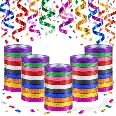 Luftschlangen-Set, 60 Rollen, 10 m x 5 mm, 10 Farben