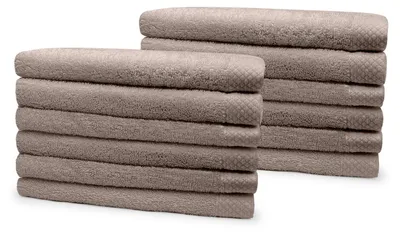 Productafbeelding van Eleganzzz Badstof Badlaken 100% Katoen 70x140cm - taupe - Set van 12