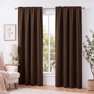 Produktbild von Kräuselband-Vorhang 300x245cm #9009 dunkelbraun