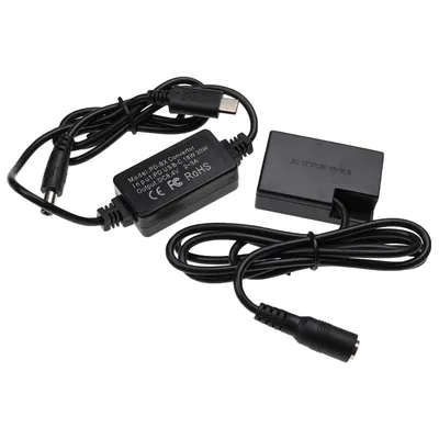 Produktbild von vhbw USB Netzteil Ersatz für Canon ACK-E18 für Kamera, Digitalkamera, DSLR - Netzkabel + DC Kuppler (Ersatz für Canon DR-E18), 2m