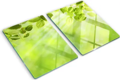 Obrázek produktu pro Kryt varné desky – Kryt na indukční desku – Ochranná skleněná deska – 2x40x52 cm– Skleněné ochranné desky na sporák –Tvrzené sklo –Listy