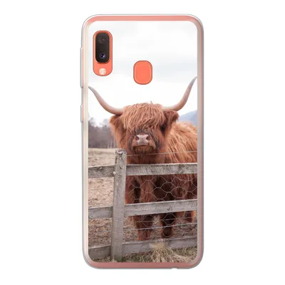 Produktbild von MuchoWow® Handyhülle Schutzhülle Hülle für Samsung Galaxy A20e Scottish Highlander - Gras - Zaun Silikon Softcase Handy Hülle - Abdeckung