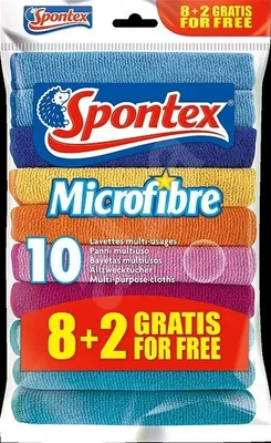 Zdjęcie produktu dla Ściereczki uniwersalne Spontex z mikrofibry, opakowanie 10 szt