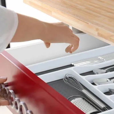 Produktbild von Famanu Besteckorganizer mit 6 Fächern - ideal für Gabeln, Messer und Löffel