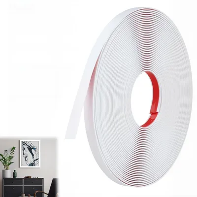 Zdjęcie produktu dla Elastyczne, dekoracyjne listwy - samoprzylepne listwy ścienne z PVC, białe, 18 m x 0,8 cm
