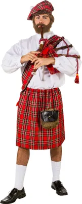 Produktbild von O719 rot-kariert Herren Schotten-Set Schottenrock