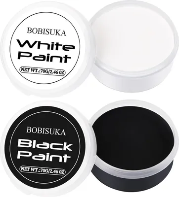 Produktbild von BOBISUKA Körperfarben Schwarz und Weiß, Kinderschminke Set 140g, Bodypainting Farben - Ungiftig, Wasserfest, Langanhaltend