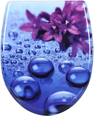 Image de Siège de WC antibactérien avec fermeture en douceur, violet, 45 x 37 cm