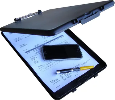 Produktbild von Klemmbrett mit Aufbewahrungsbox Klemmplatte Mappe Clipboard Schreibunterlage