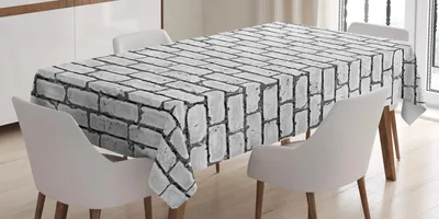 Produktbild von ABAKUHAUS Grau und Weiß Tischdecke, Backsteinmauer Hintergrund Städtische Architektur, 140 x 200 cm, Grau