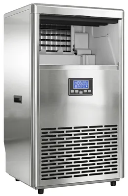 Produktbild von Gewerblicher Eiswürfelbereiter 45 kg/24 Std., Edelstahl, mit 13 kg Speicher, Selbstreinigung, Silber