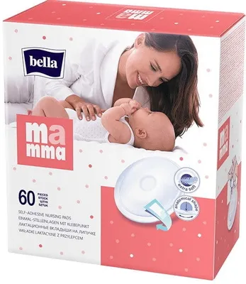 Zdjęcie produktu dla Wkadki laktacyjne, Bella Mamma z przylepcem, 60 sztuk