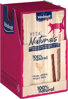 Productafbeelding van Vitakraft Vita Naturals kattensticks, blokjes, 20 stuks x 20 gram