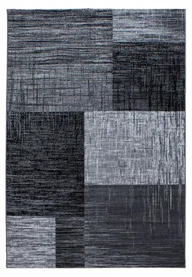 Produktbild von Kurzflor Teppich Pago rechteckig, Farbe: Schwarz, Größe:240x340 cm