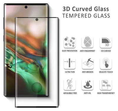 Zdjęcie produktu dla 1-pak Samsung NOTE 10 Szkło ochronne na ekran - Szkło hartowane 9H - Super jakość 3D