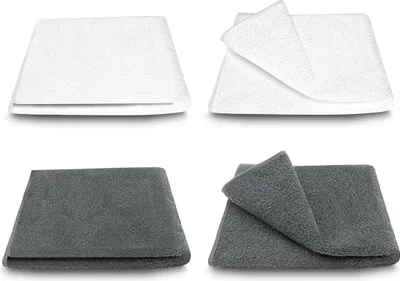 Produktbild von ARLI Handtuch 2 x Anthrazit / Grau + 2x Weiss - 100% Baumwolle ( 4 er Set / Pack )