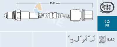 Obrázek produktu pro FAE lambda sonda pro VW Golf VII hatchback (5G1, BQ1, BE1, BE2) za katalyzátorem 1300 mm 75124