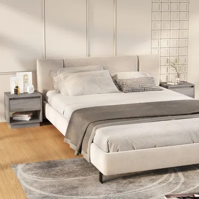 Produktbild von vidaXL Nachttische 2 Stk. Grau Sonoma 45x34x44 cm Holzwerkstoff