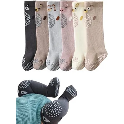 Produktbild von Minicee Babysocken Anti Rutsch Kniestrümpfe 0–12 Monate Baumwolle 6 Paar