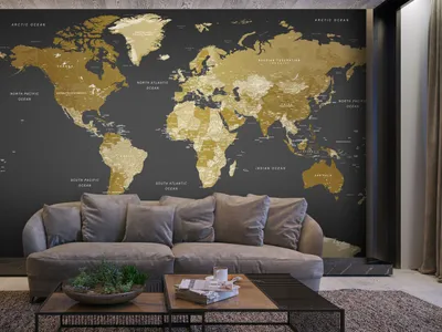 Produktbild von Vlies Fototapete Weltkarte 400x280 cm Tapeten Wandtapete XXL Geographie Kontinente k-A-0092-a-a