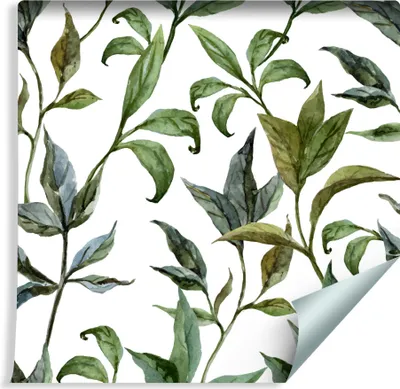 Produktbild von 10m VLIES TAPETE Rolle Gemalte Aquarell Blätter NATUR XXL