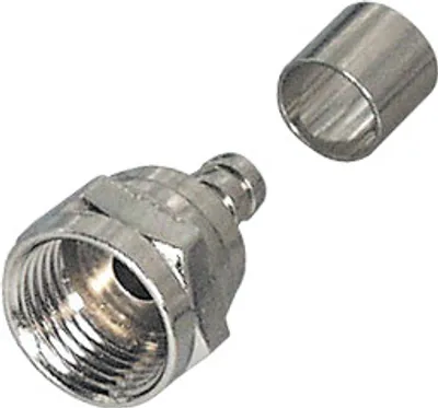 Produktbild von Transmedia F-Stecker, Crimp-Typ; mit losem Crimpring, für Kabel-Ø: 5,0 mm, FF 5 C