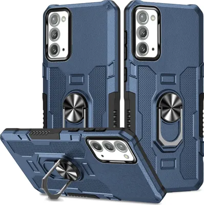 Immagine prodotto di Galaxy Note 20 Case, resistente custodia a doppio strato con supporto ad anello e supporto per Samsung Galaxy Note 20 5G blu