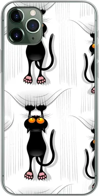 Produktbild von MuchoWow® Handyhülle Schutzhülle Hülle für Telefoonhoesje iPhone 11 Pro Max Muster - Katze - Schwarz - Jungen - Mädchen - Kinder - Kinder Silikon Softcase Handy Hülle - Schutz
